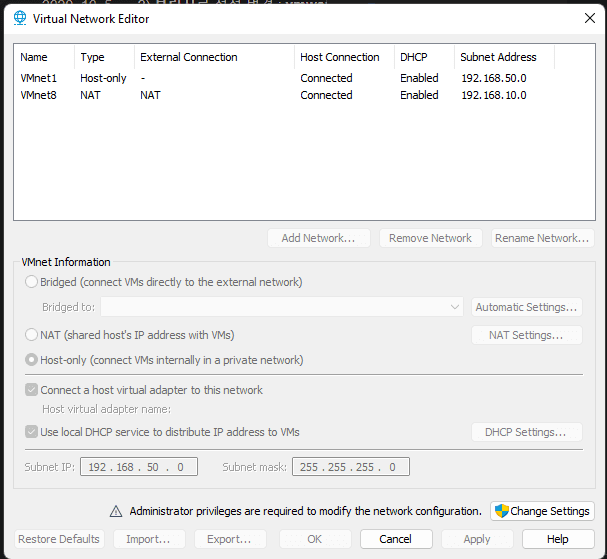 virtual network editor